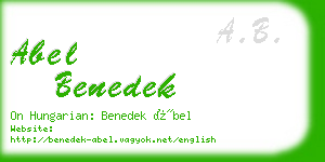 abel benedek business card